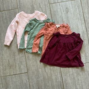 4 cat & jack long sleeve shirts (1 is a sweatshirt)